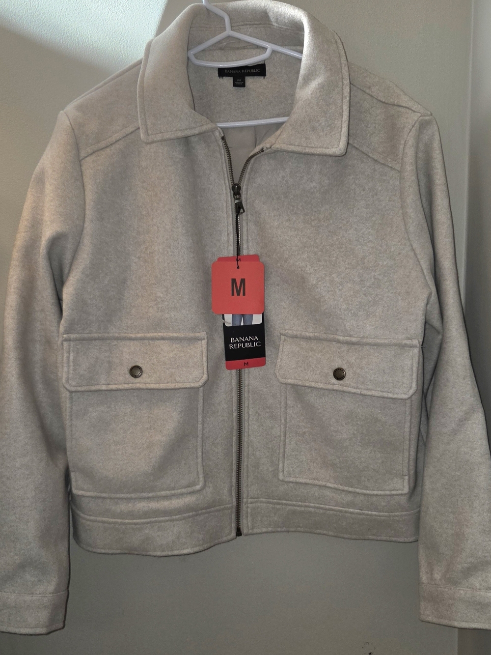 Banana Republic Taupe Zip Shirt Jacket